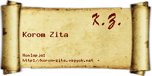 Korom Zita névjegykártya