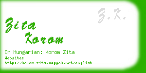 zita korom business card